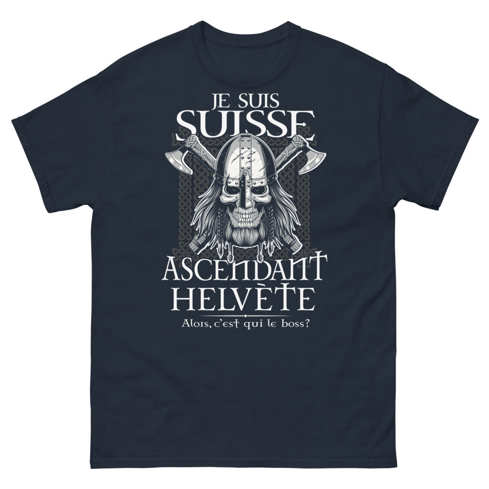 T-shirt Suisse bleu marine - C'est Qui le Boss?