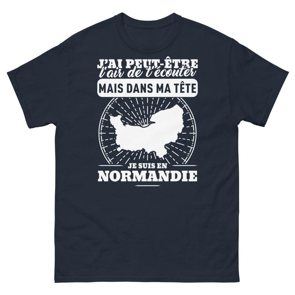 T-shirt Normandie marine - J'ai Peut-être l'Air de T'écouter