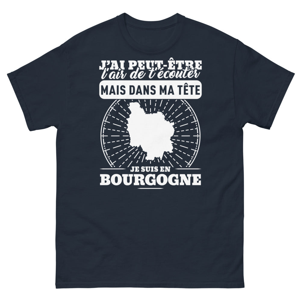 T-shirt Bourgogne marine - J'ai peut-être l'air de t'écouter