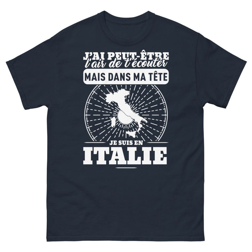 T-shirt Italie marine - J'ai peut-être l'air de t'écouter
