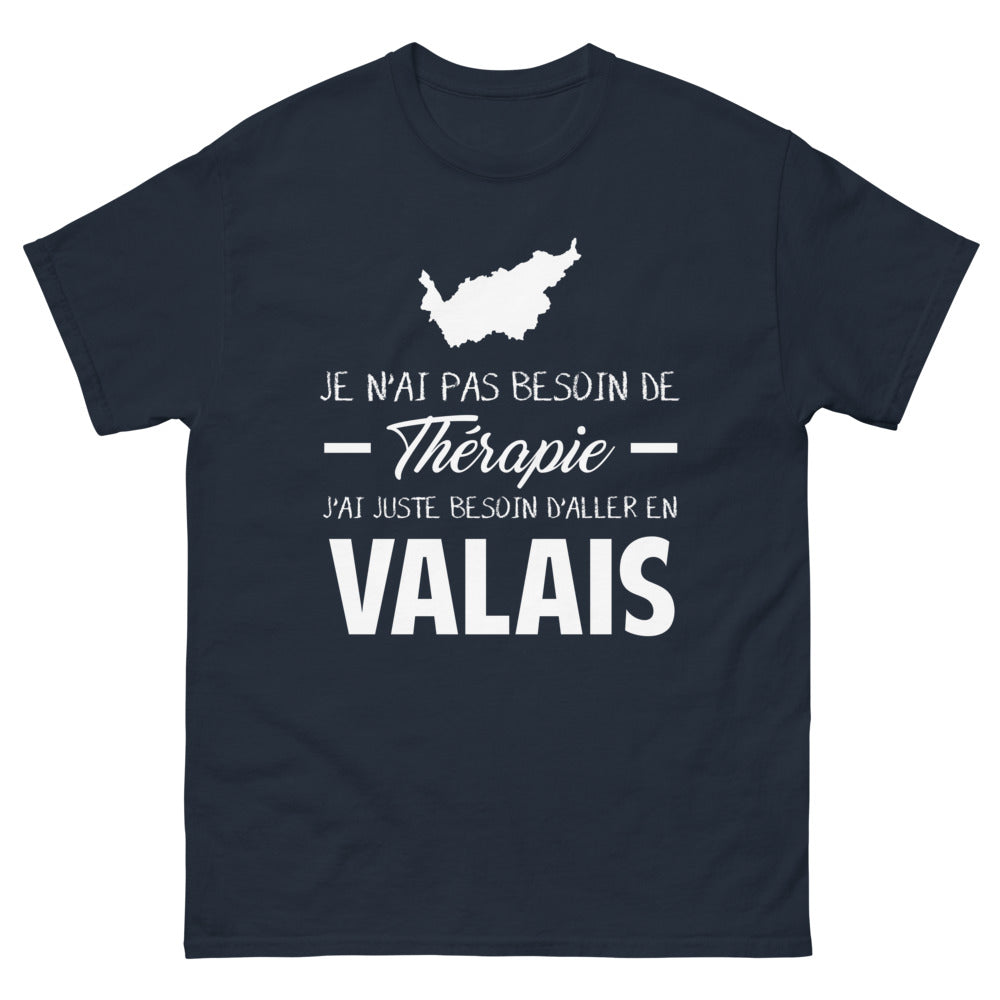 T-shirt Valais marine - Je n'ai pas besoin de thérapie