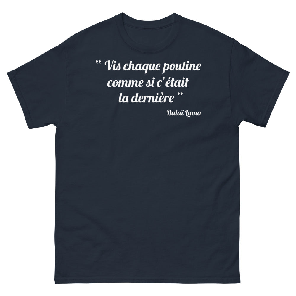 T-shirt Québec noir dos - Vis chaque poutine comme si c'était la dernière