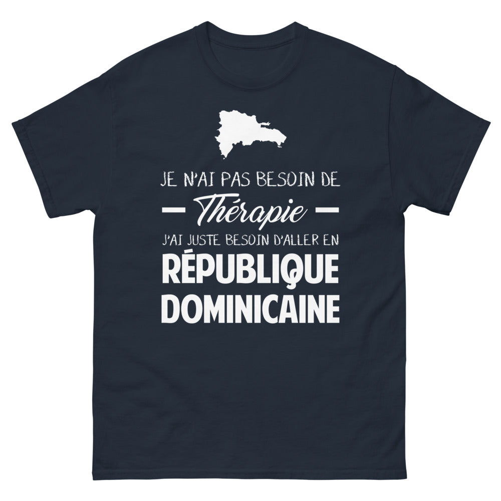 T-shirt République Dominicaine marine - Je n'ai pas besoin de thérapie