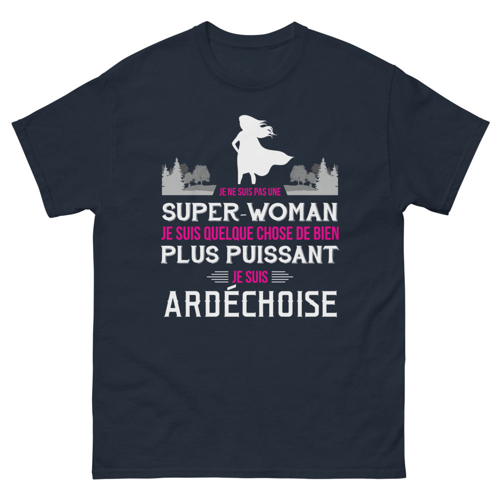 T-shirt Ardéchoise marine - Bien plus puissant qu'une super-woman