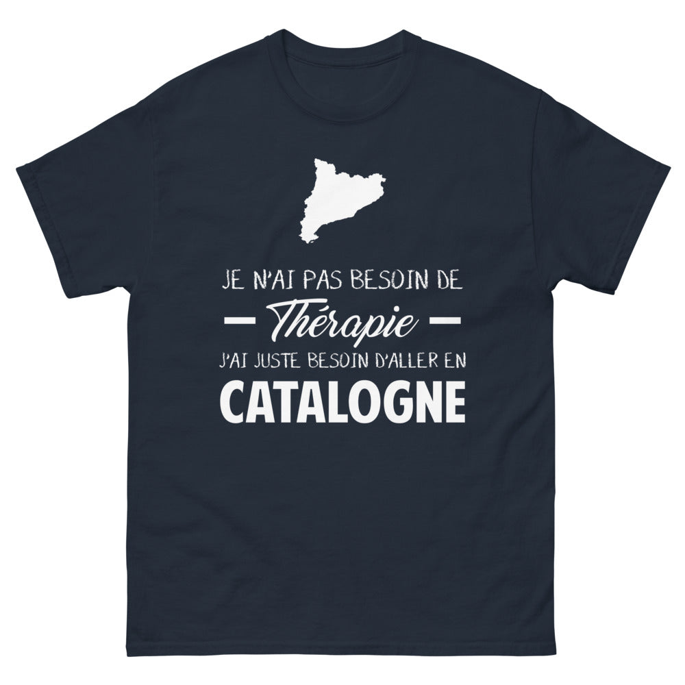 T-shirt Catalogne marine - Pas besoin de thérapie, juste du soleil
