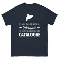 Thumbnail for T-shirt Catalogne marine - Pas besoin de thérapie, juste du soleil