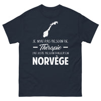 Thumbnail for T-shirt Norvège marine - Aucun besoin de thérapie, juste envie d'aller en Norvège