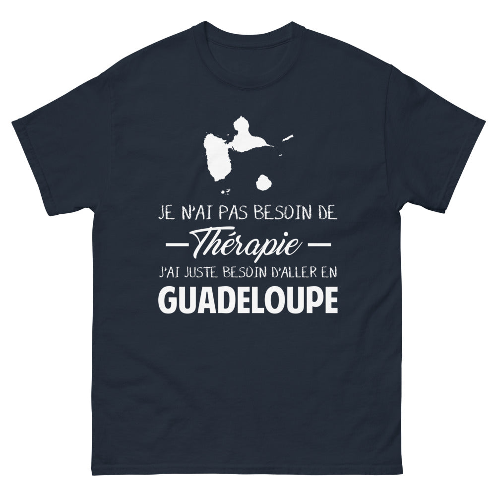 T-shirt Guadeloupe marine - Pas besoin de thérapie, juste du fun