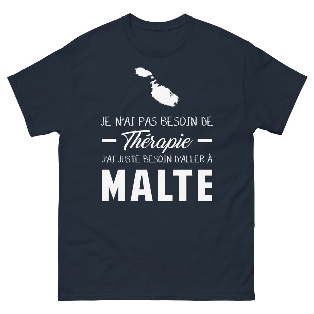 T-shirt Malte noir dos - Je n'ai pas besoin de thérapie