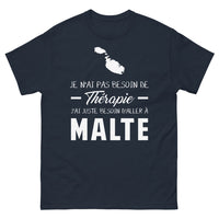 Thumbnail for T-shirt Malte noir dos - Je n'ai pas besoin de thérapie