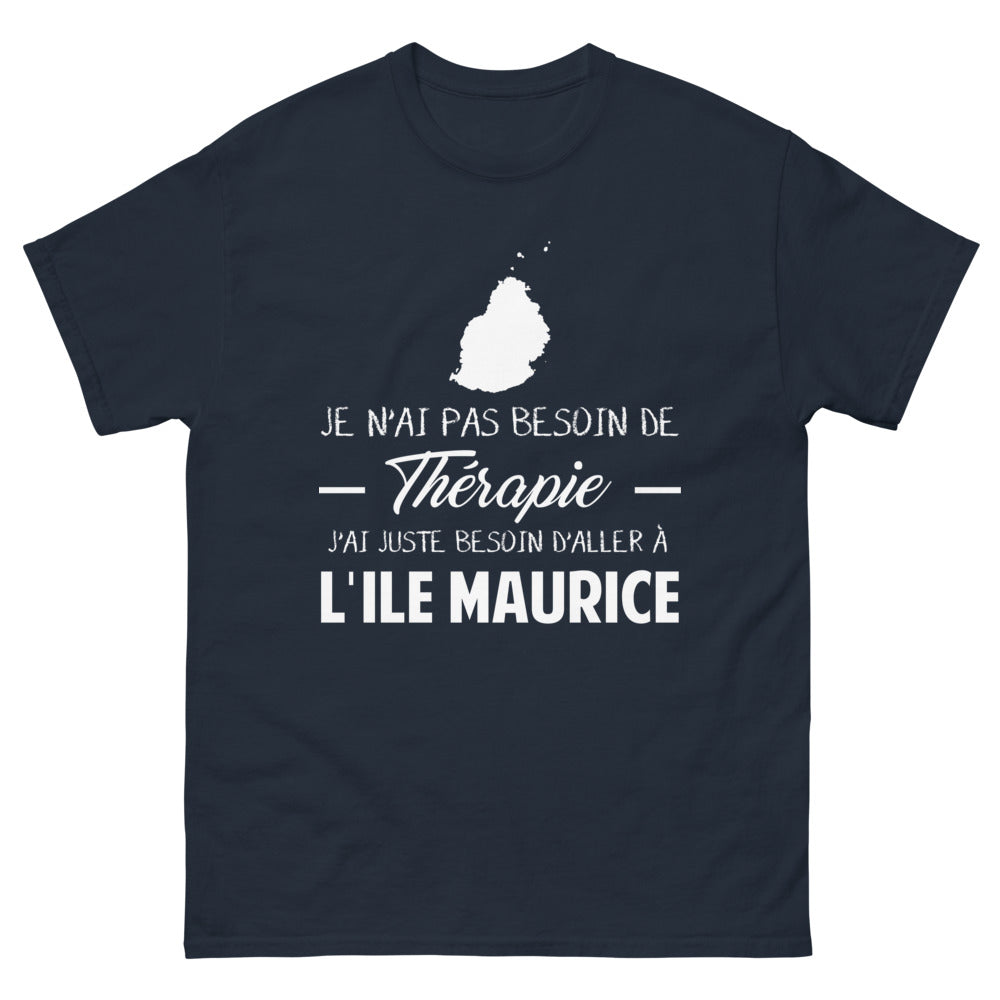T-shirt Île Maurice marine - Je n'ai pas besoin de thérapie