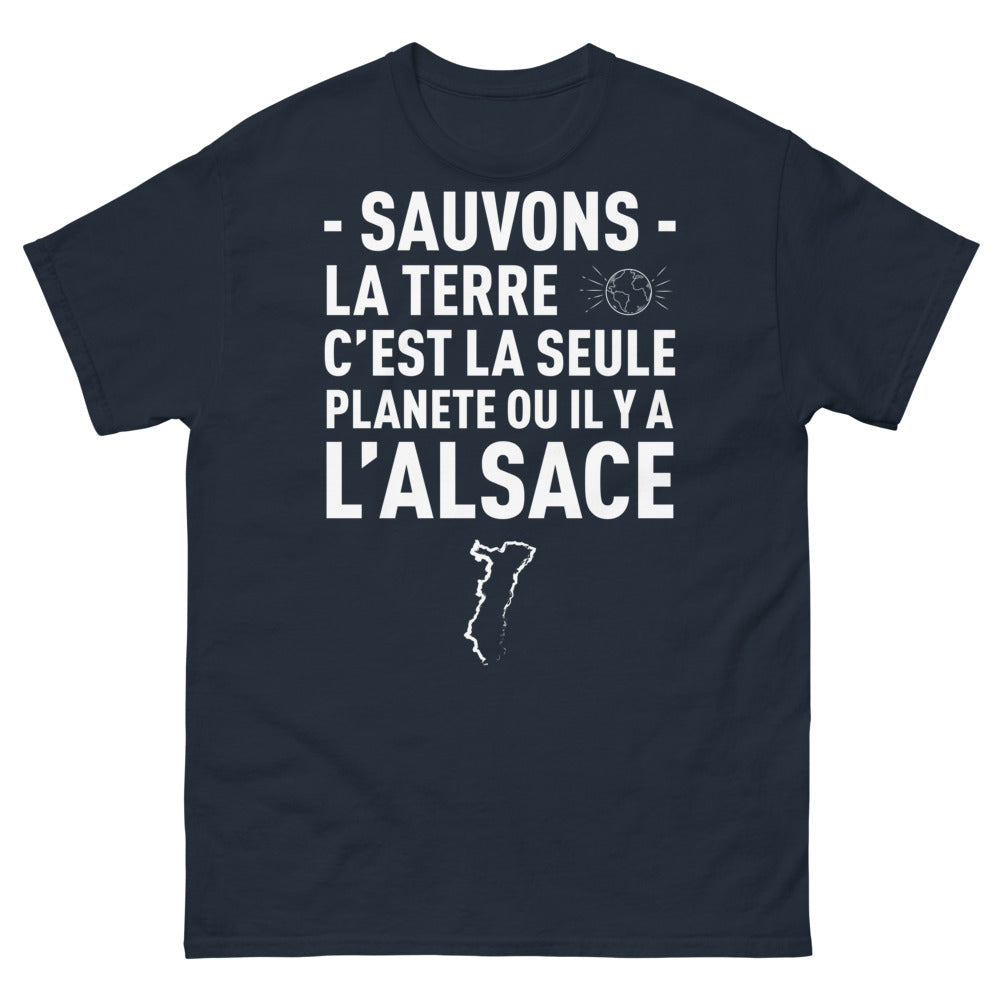 T-shirt Alsace marine - Sauvons la terre, notre seule planète