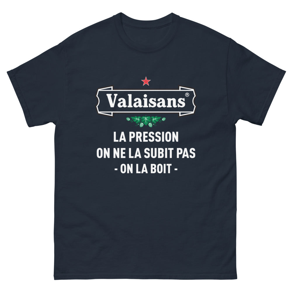 T-shirt Alsace marine - La pression, on ne la subit pas, on la boit