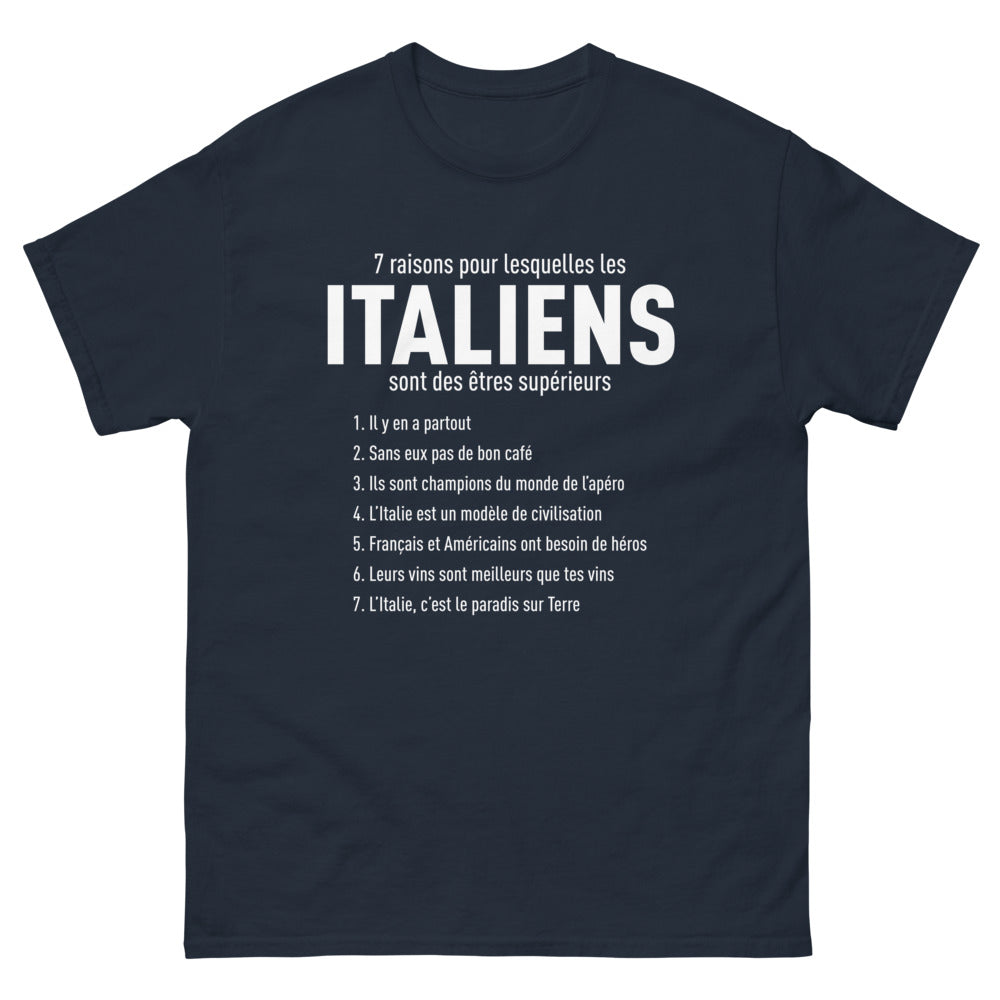 T-shirt Italie marine - 7 raisons d'être supérieurs