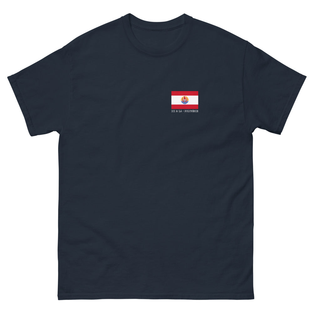 T-shirt Polynésie marine - design sombre et chic