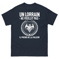 Thumbnail for T-shirt Lorraine marine - Un Lorrain ne vieillit pas, il prend de la valeur