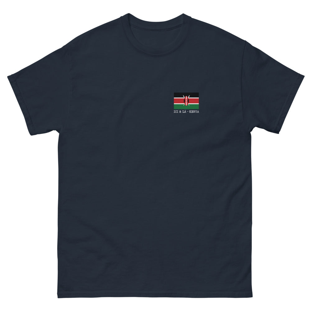 T-shirt Kenya marine - Souvenir Sombre, esprit d'aventure