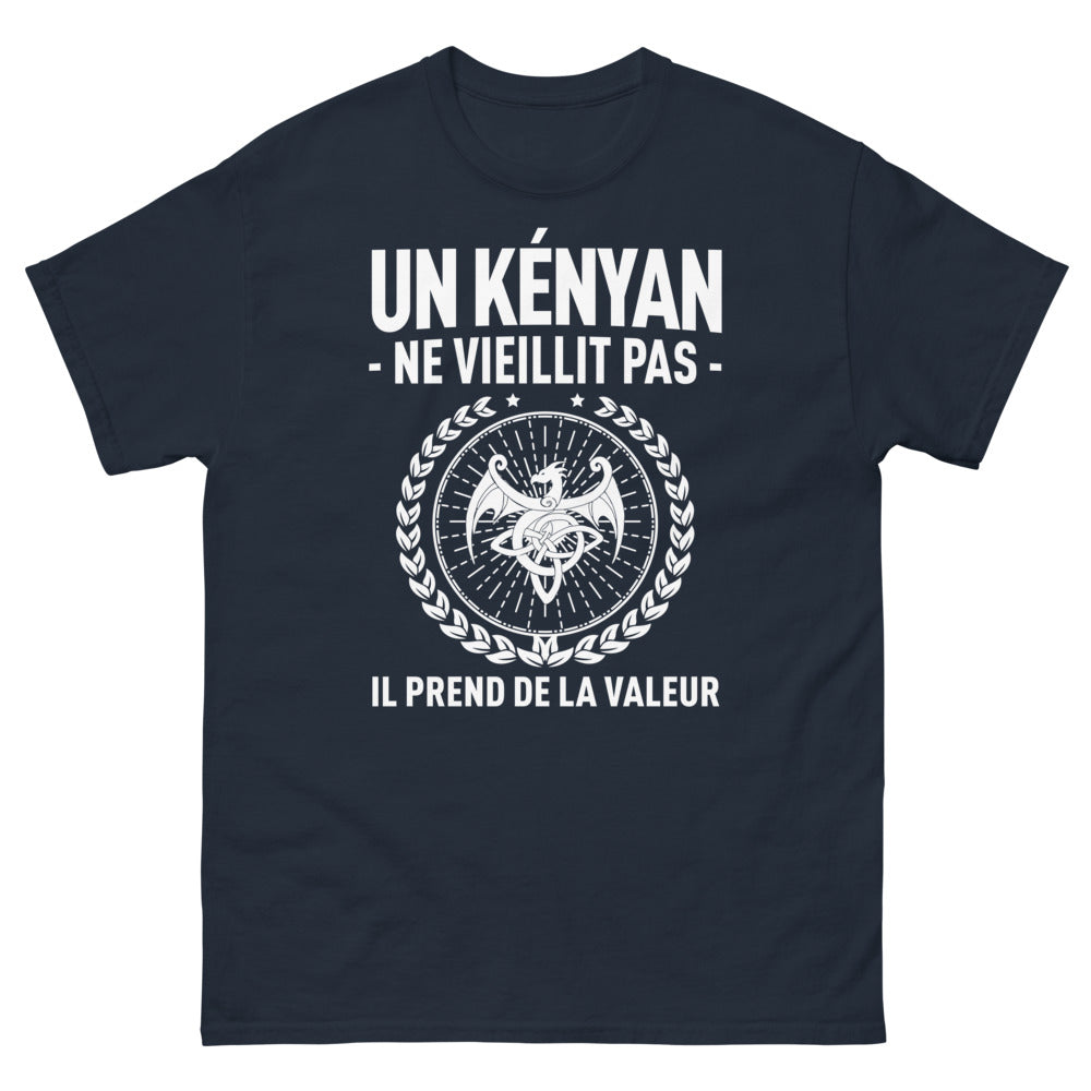 T-shirt Kenyan marine - Un Kenyan ne vieillit pas, il prend de la valeur