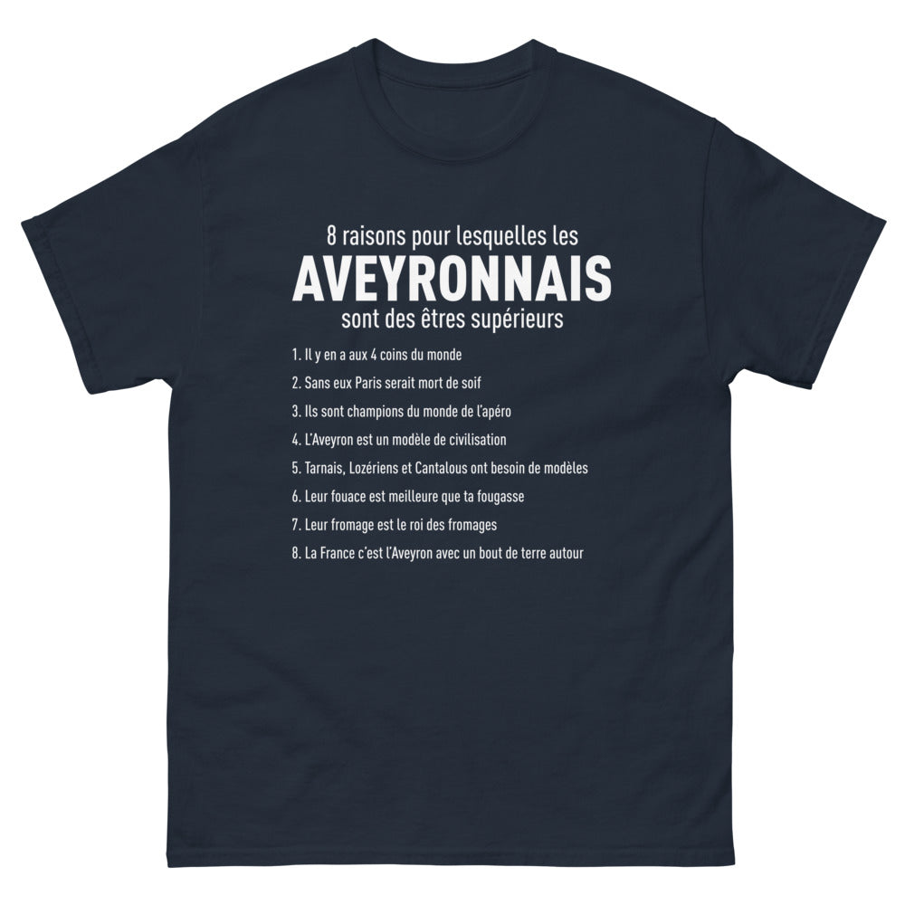 T-shirt Aveyron marine - 8 raisons d'être un être supérieur