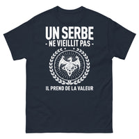 Thumbnail for T-shirt Serbe noir dos - Un Serbe ne vieillit pas, il prend de la valeur