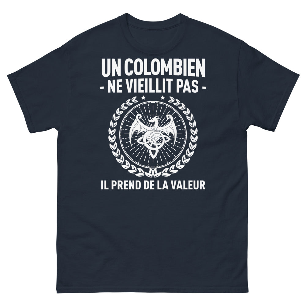 T-shirt Colombie marine - Un Colombien ne vieillit pas