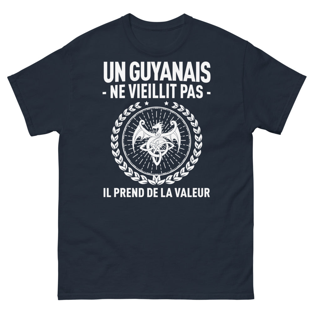 T-shirt Guyanais marine - Ne vieillit pas, prend de la valeur
