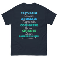 Thumbnail for T-shirt Portugal marine - Portugaise le matin, asociale l'après-midi