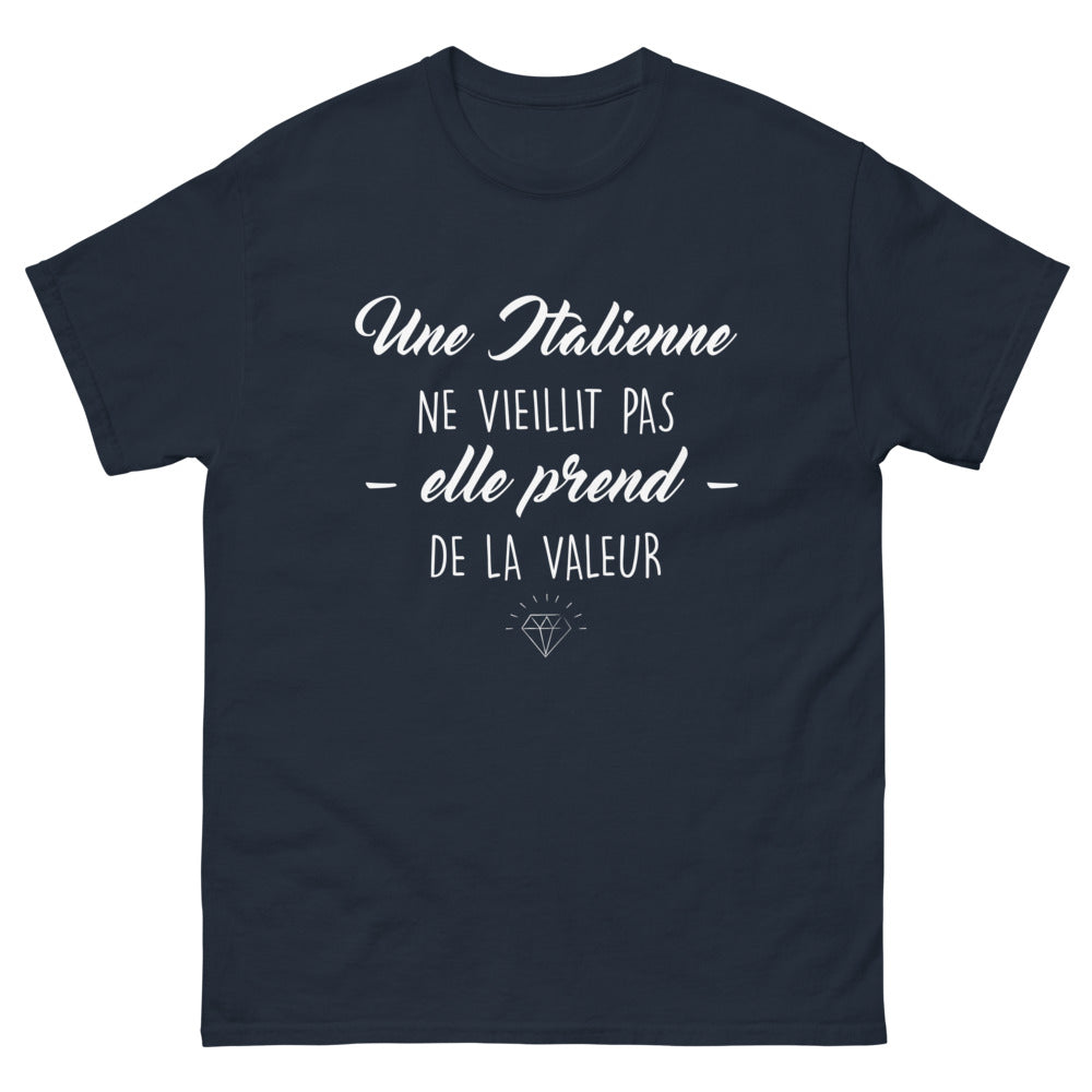 T-shirt Italie marine - Une Italienne ne Vieillit pas