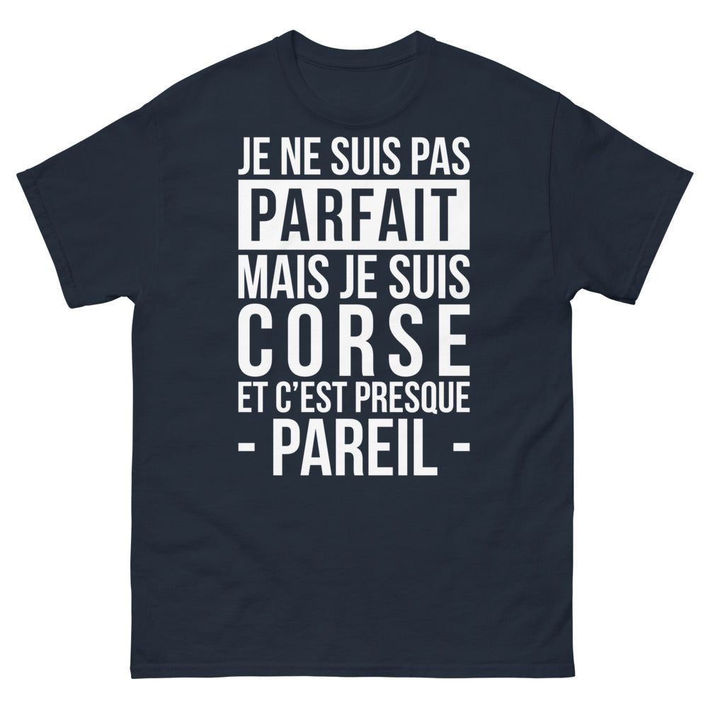T-shirt Corse marine - Je ne suis pas parfait mais je suis Corse