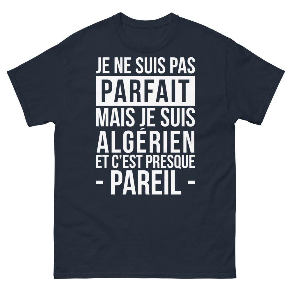 T-shirt Algérie marine - Je ne suis pas parfait mais je suis Algérien