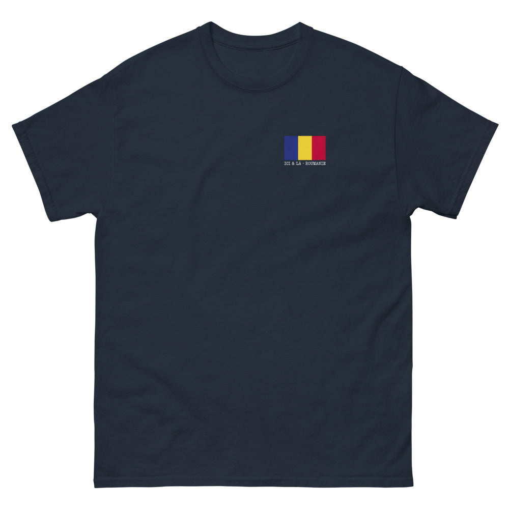 T-shirt Roumanie marine - hommage à la terre des vampires