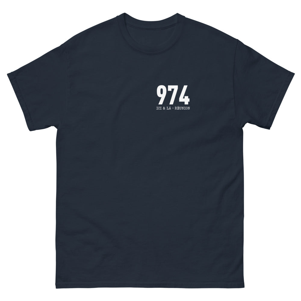 T-shirt Réunion 974 marine - Ambiance Île Intense