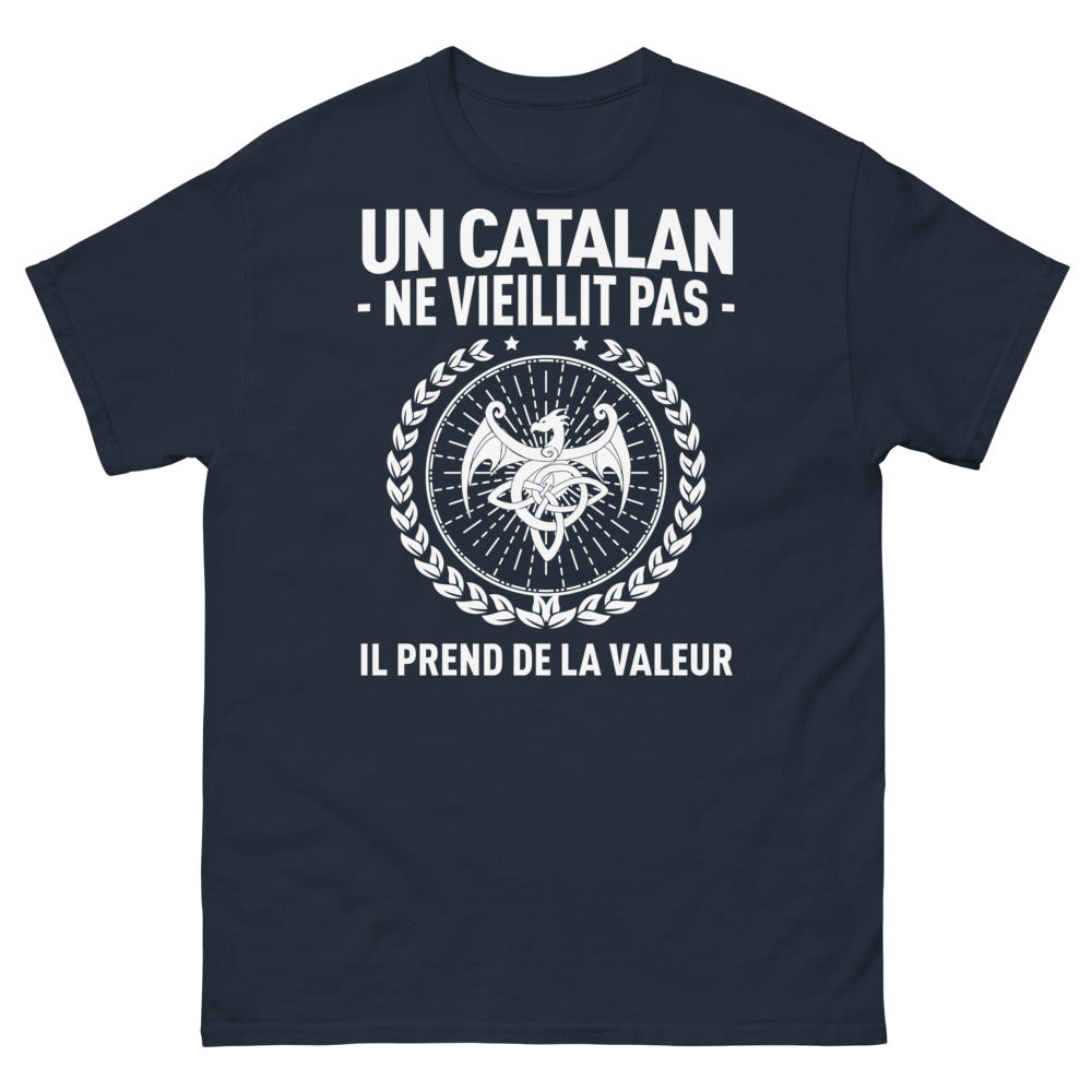 T-shirt Catalogne marine - Un Catalan ne vieillit pas