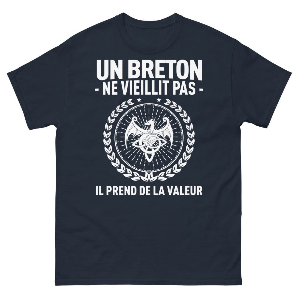 T-shirt Bretagne marine - Un Breton prend de la valeur