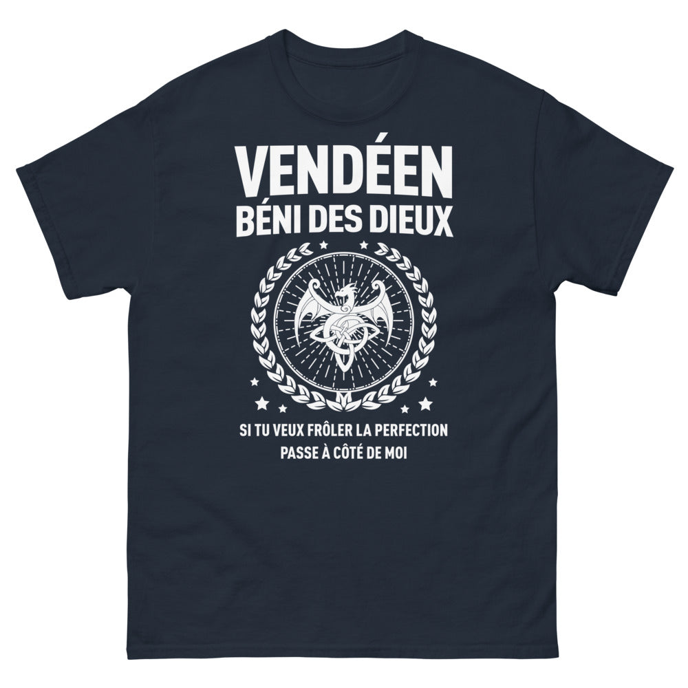 T-shirt Vendéen marine - Béni des dieux, un clin d'œil humoristique
