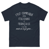 Thumbnail for T-shirt Italie France marine - C'est compliqué d'être italienne et française