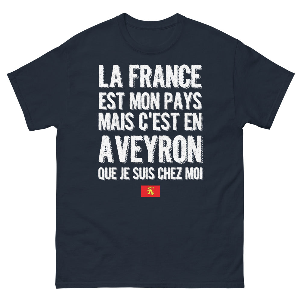 T-shirt Aveyron marine - La France est mon pays, mais c'est en Aveyron que je suis chez moi