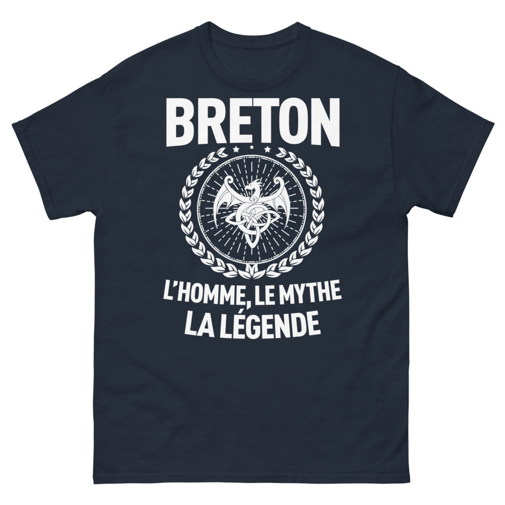 T-shirt Breton marine - L'Homme, Le Mythe, La Légende