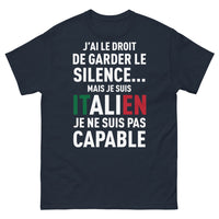 Thumbnail for T-shirt Italie marine - J'ai le droit de garder le silence
