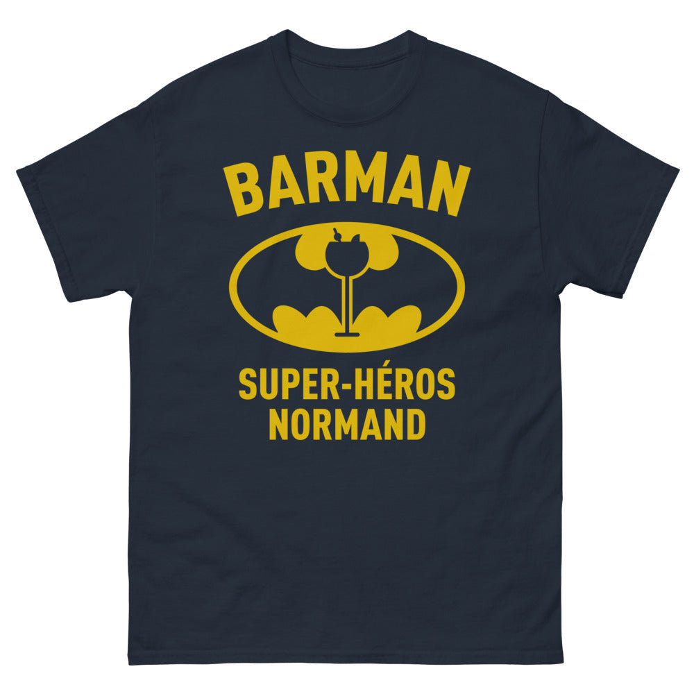 T-shirt Normand marine - Barman Super Héros design sombre