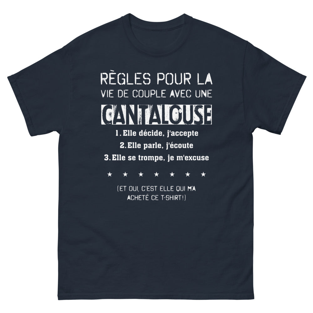 T-shirt Catalan marine - Règles pour la vie de couple humoristiques