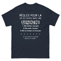 Thumbnail for T-shirt Argentine marine - Règles de vie de couple humoristiques