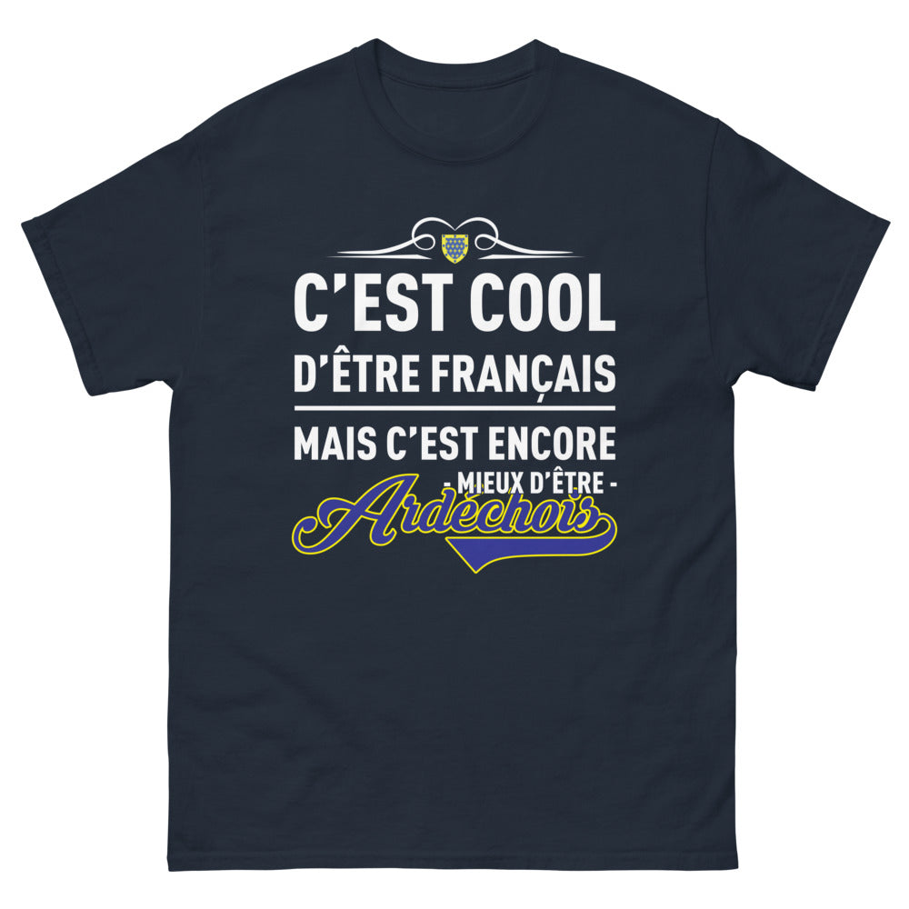 T-shirt Ardèche marine - Fierté régionale en coton