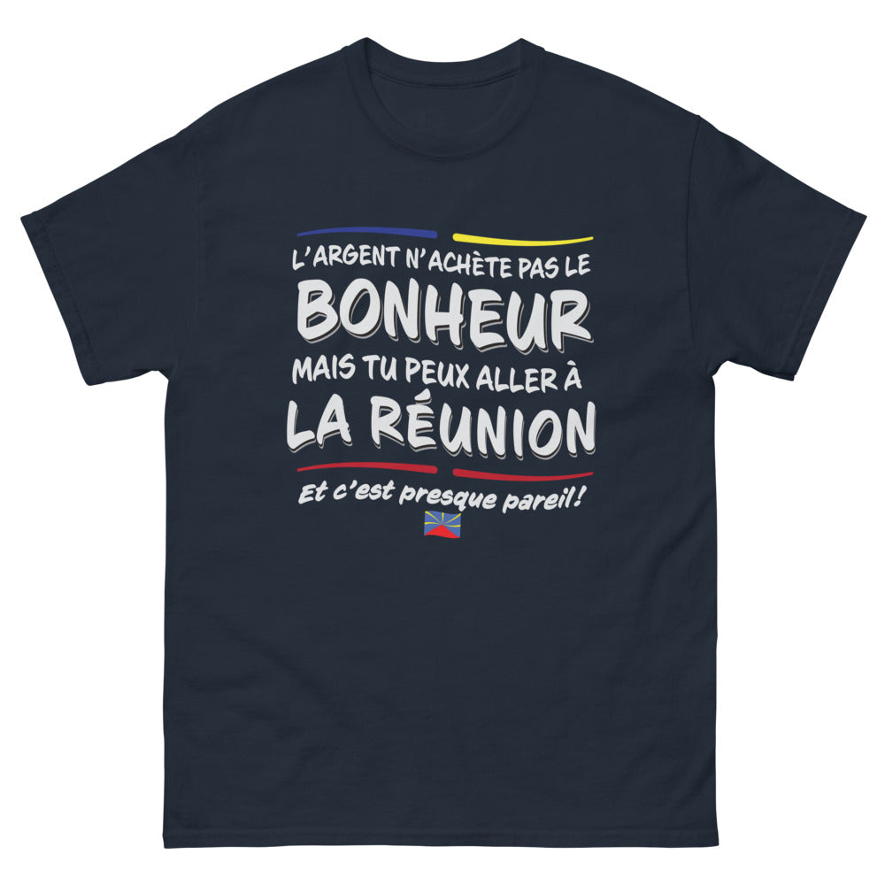 T-shirt Réunion marine - L'argent n'achète pas le bonheur