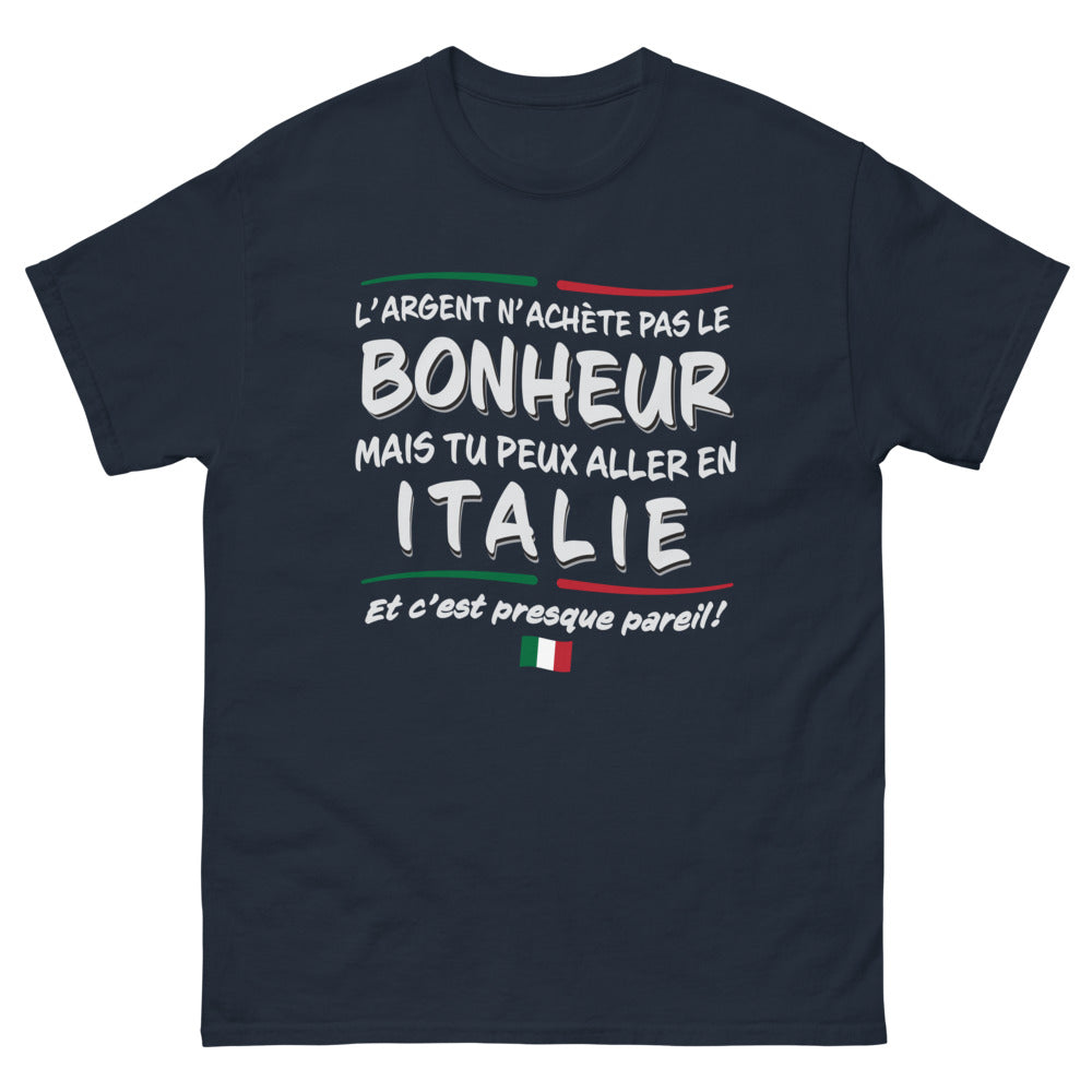 T-shirt Italie marine - L'argent n'achète pas le bonheur, esprit dolce vita