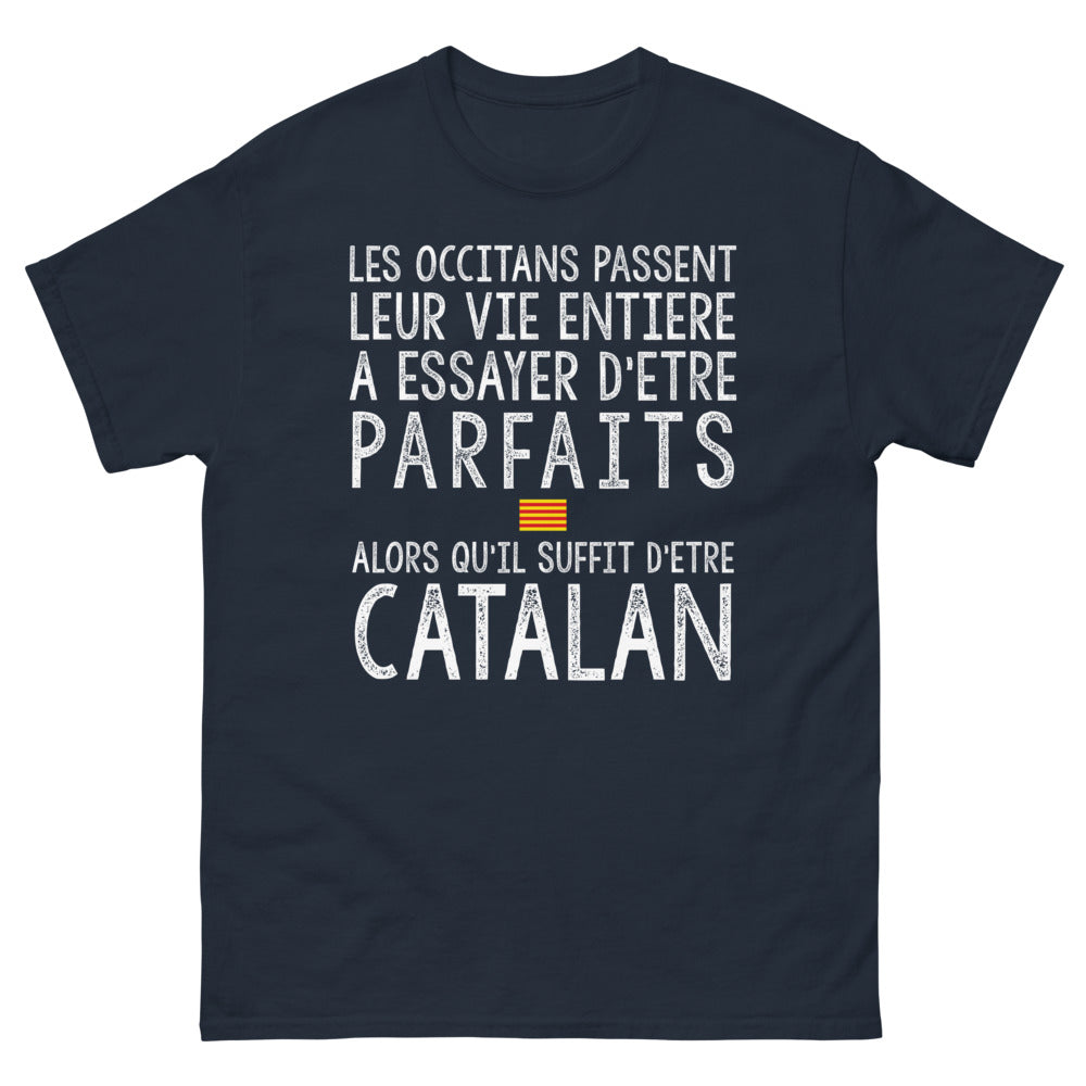 T-shirt occitan marine - Les occitans passent leur vie entière