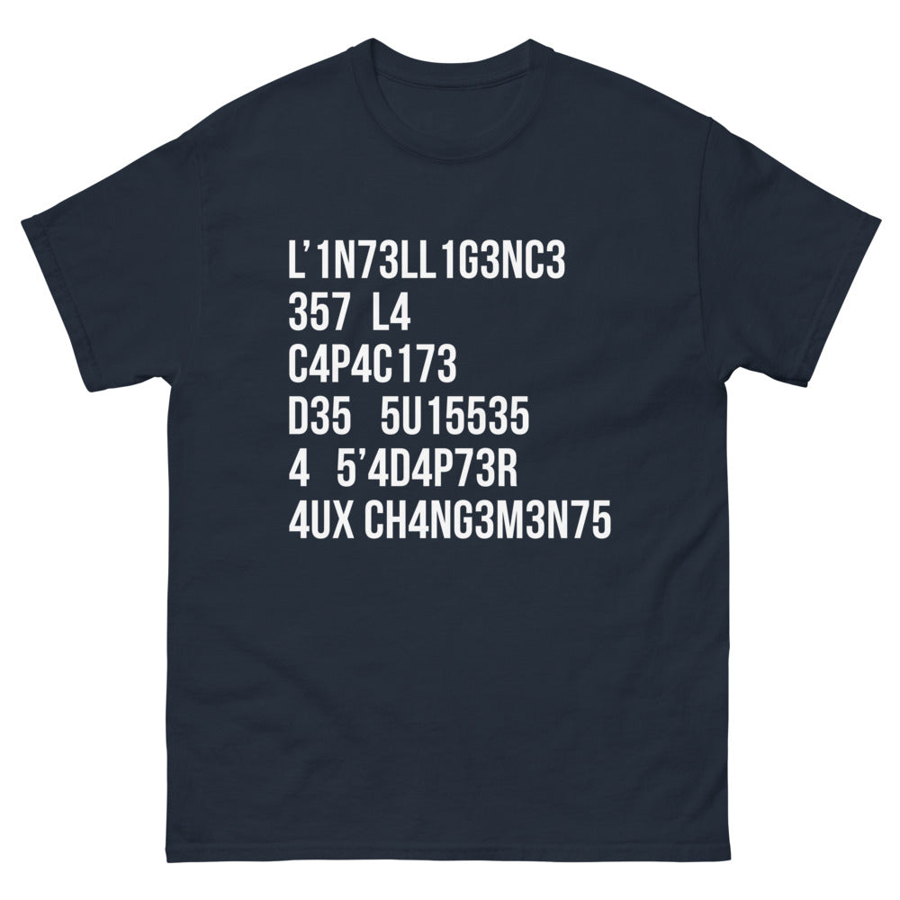 T-shirt Intelligence noir dos - La capacité de s'adapter