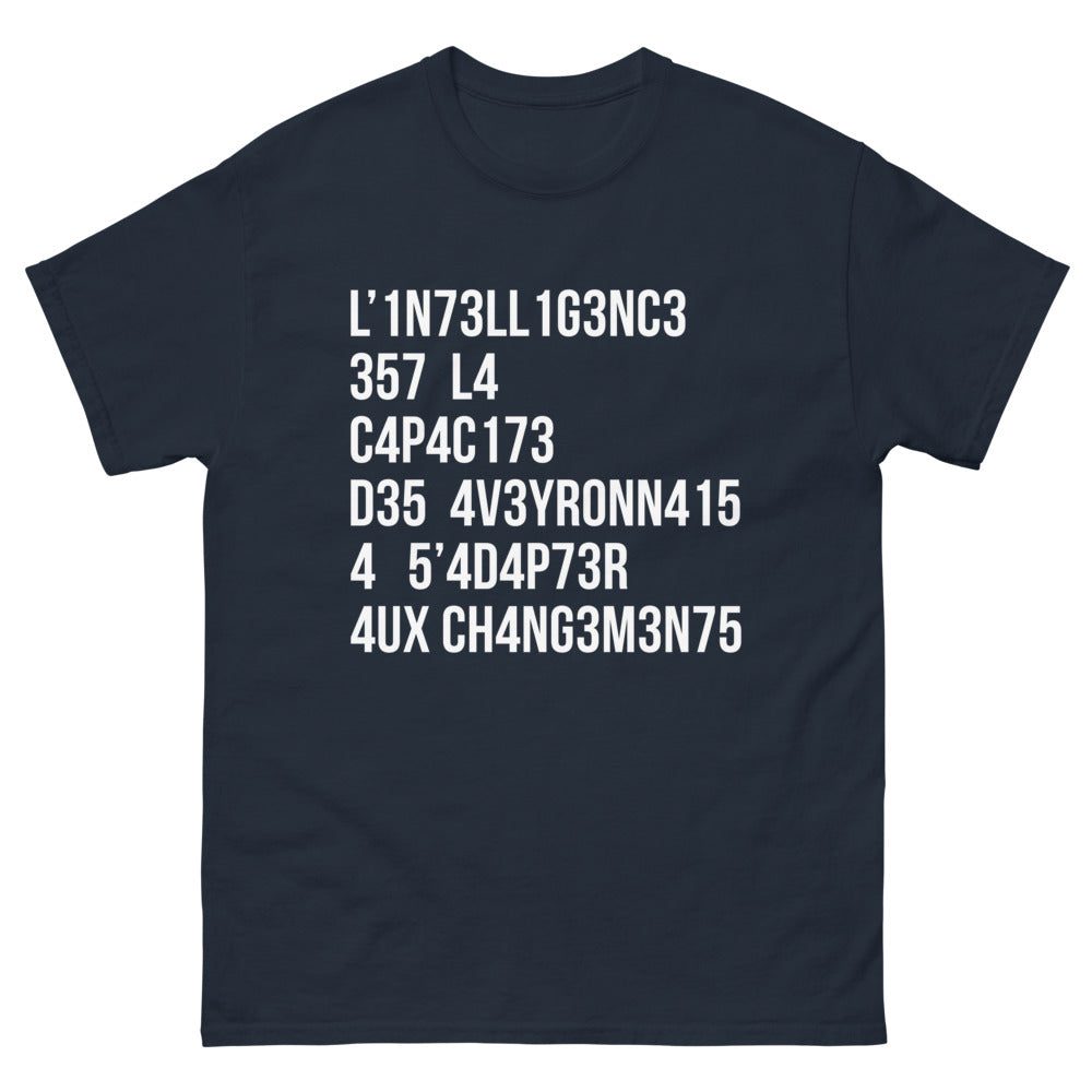 T-shirt Sombre Élégance marine - Intelligence et Adaptabilité