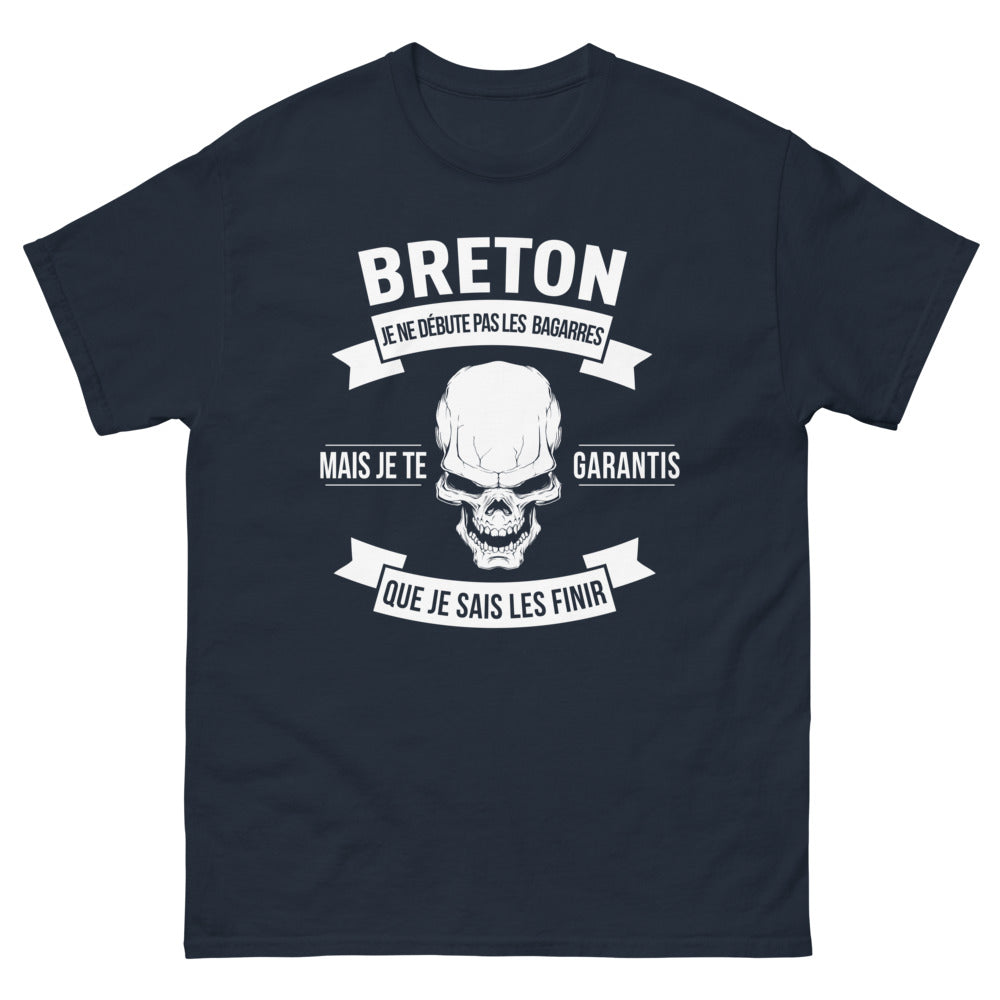 T-shirt Bretagne marine - Je Ne Débute Pas Les Bagarres, Mais Je Sais Les Finir