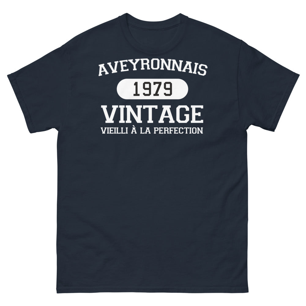 T-shirt Aveyron 1979 marine - Vieilli à la perfection